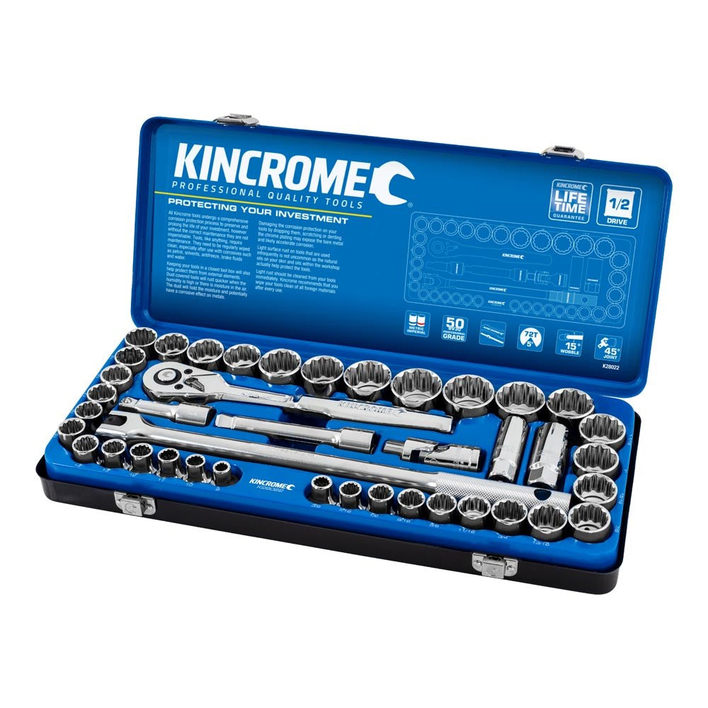 Kincrome 42 Piece 1/2" Drive Socket Set - Metric & Imperial - K28022