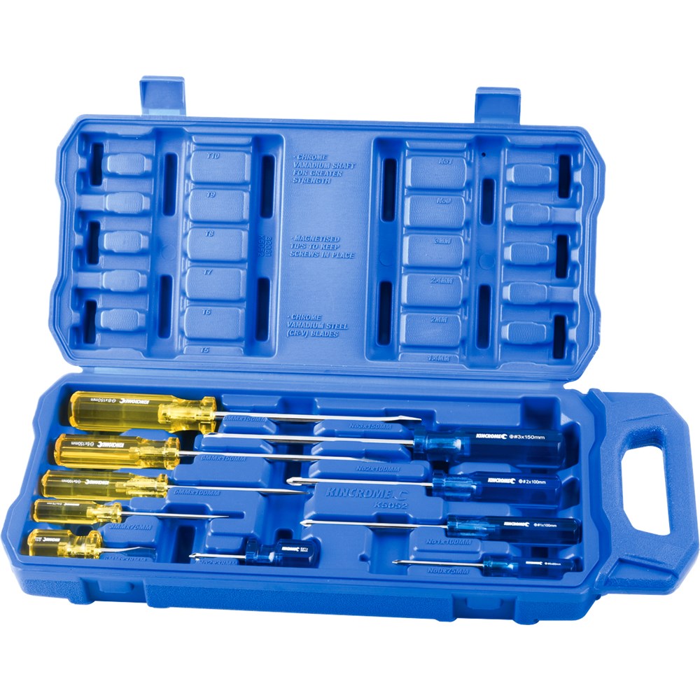 Kincrome 10 Piece Screwdriver Set with Acetate Handles - K5052