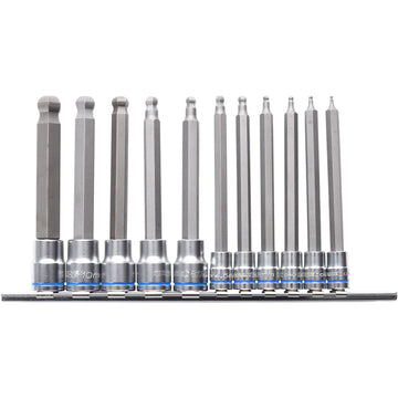 Ball-End Hex Socket Set Long Series 11 Piece 1/4 & 3/8 Drive - Metric - K5523