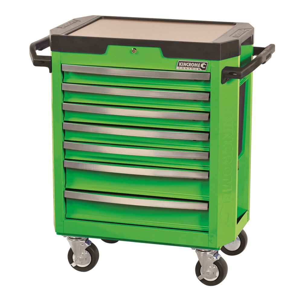 Kincrome Contour 7 Drawer Rollcab Tool Trolley - Green - K7747G (Pickup Only)