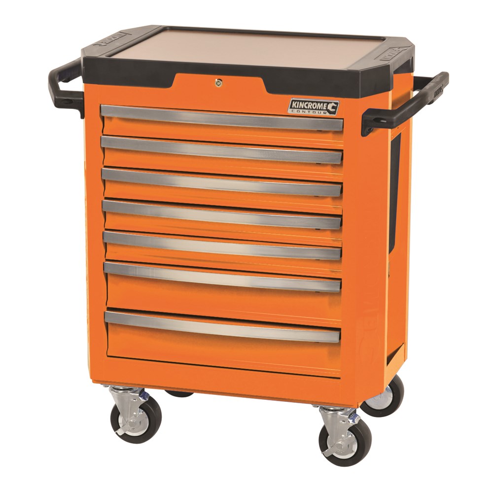 Kincrome Contour 7 Drawer Rollcab Tool Trolley - Orange - K7747O (Pickup Only)