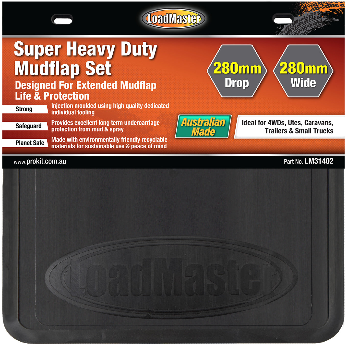 Loadmaster Super Heavy Duty Mudflap Sets -280 X 280Mm  -LM31402