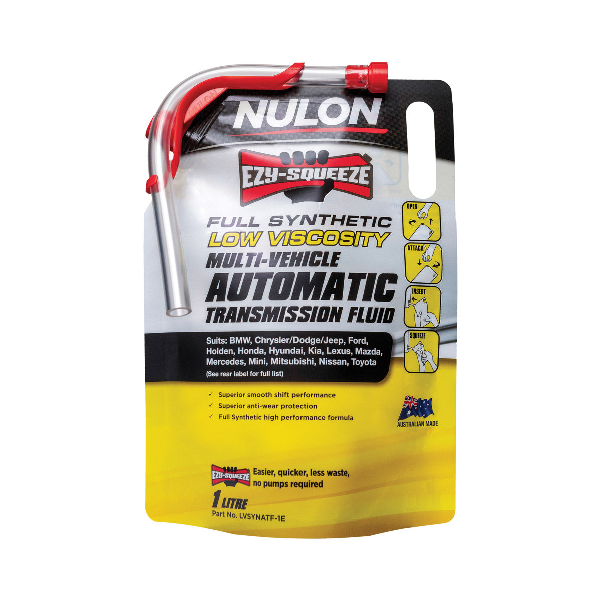 NULON LVSYNATF-1E Full Synthetic Multi-Vehicle Automatic Transmission Fluid Low Viscosity 1L