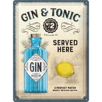 Nostalgic Art 30 x 40cm Metal Sign Gin & Tonic 23273 - 5123273