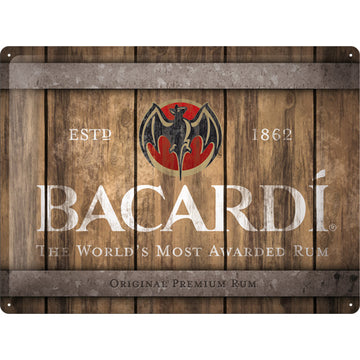 Nostalgic Art 30 x 40cm Metal Sign Bacardi Wood Barrel 23289 - 5123289