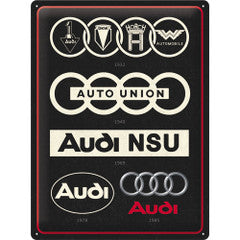 Nostalgic Art 30 x 40cm Metal Sign Audi Logo Evolution 23306 - 5123306