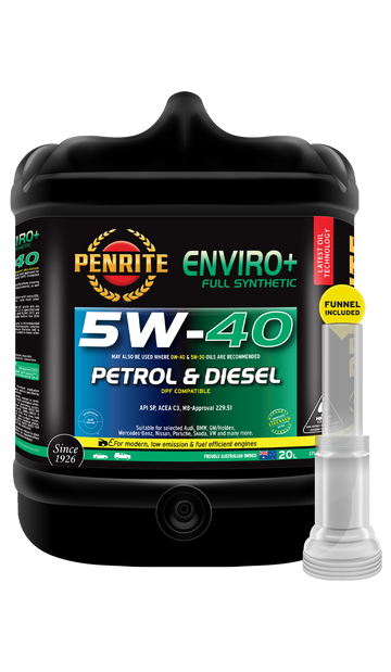 Penrite Enviro+ Full Synthetic Engine Oil 5w40 5W-40 20L EPLUS5W40020