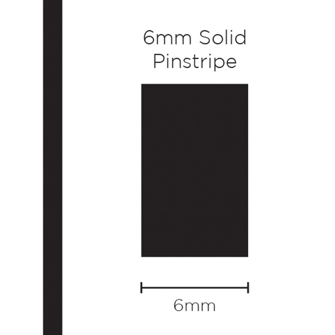 SAAS 6mm Pinstripe, Solid Black (10m) - 1201