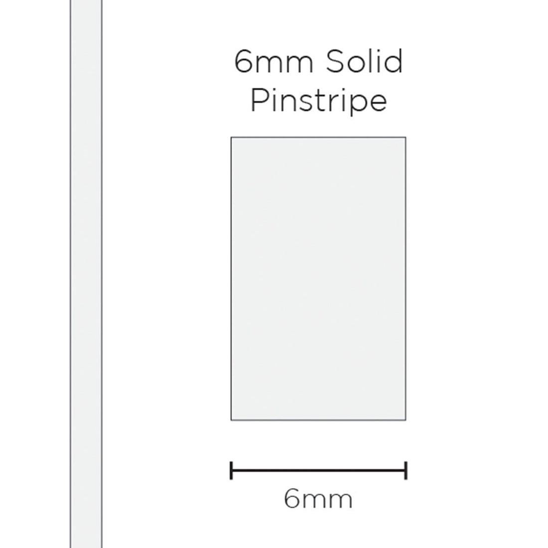 SAAS 6mm Pinstripe, Solid White (10m) - 1202