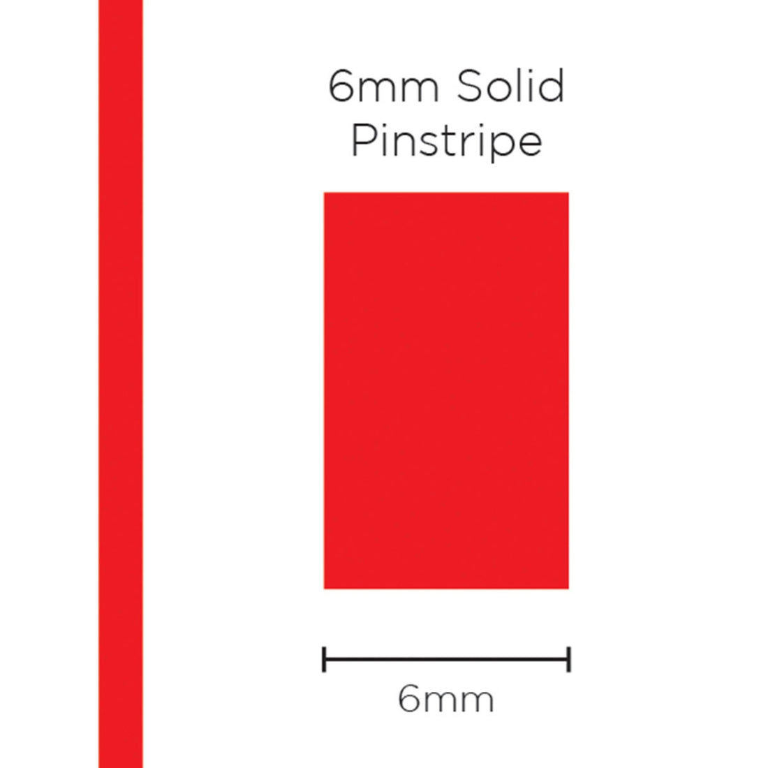 SAAS 6mm Pinstripe, Solid Red (10m) - 1203