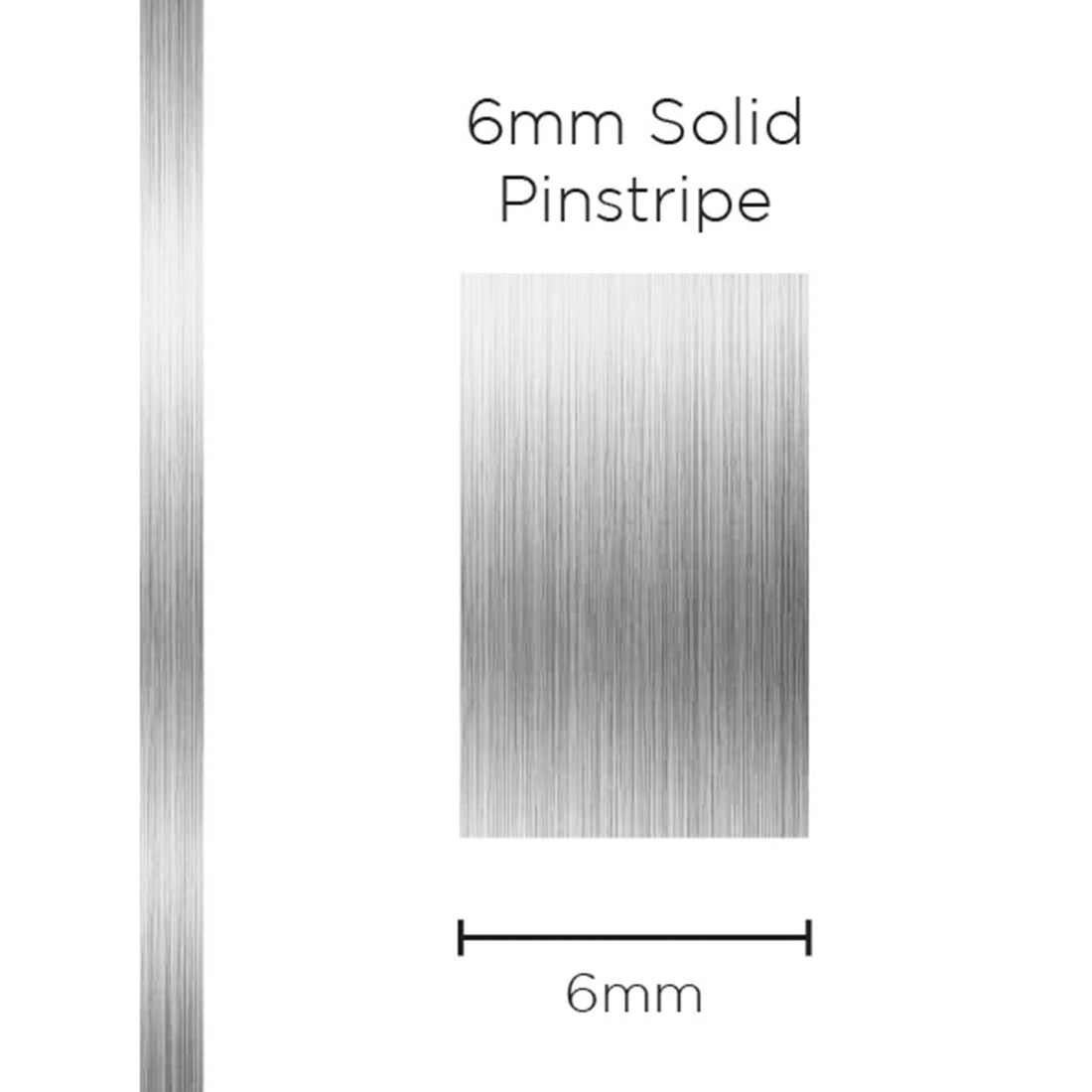 SAAS 6mm Pinstripe, Solid Silver (10m) - 1207