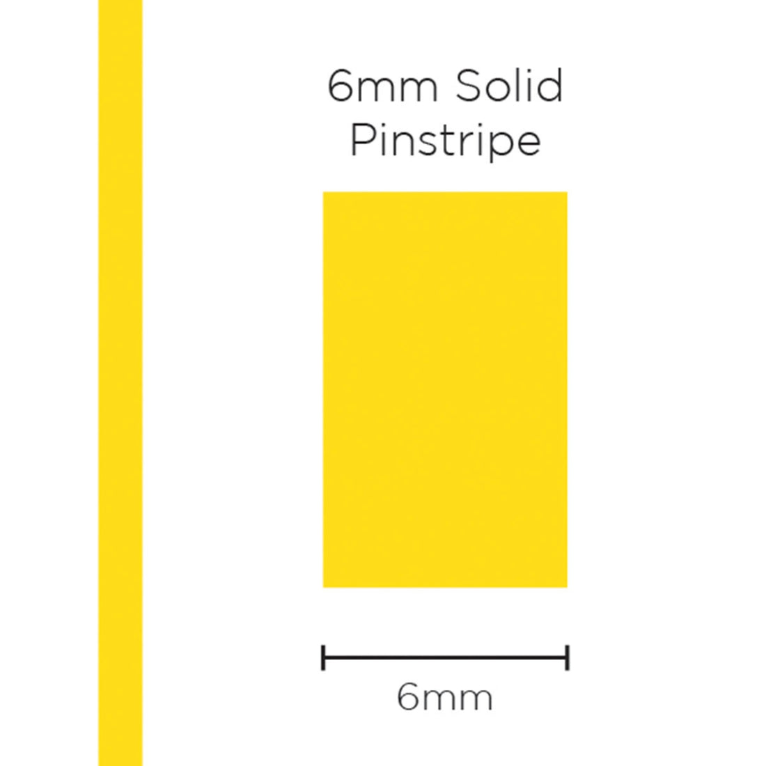 SAAS 6mm Pinstripe, Solid Yellow (10m) - 1217