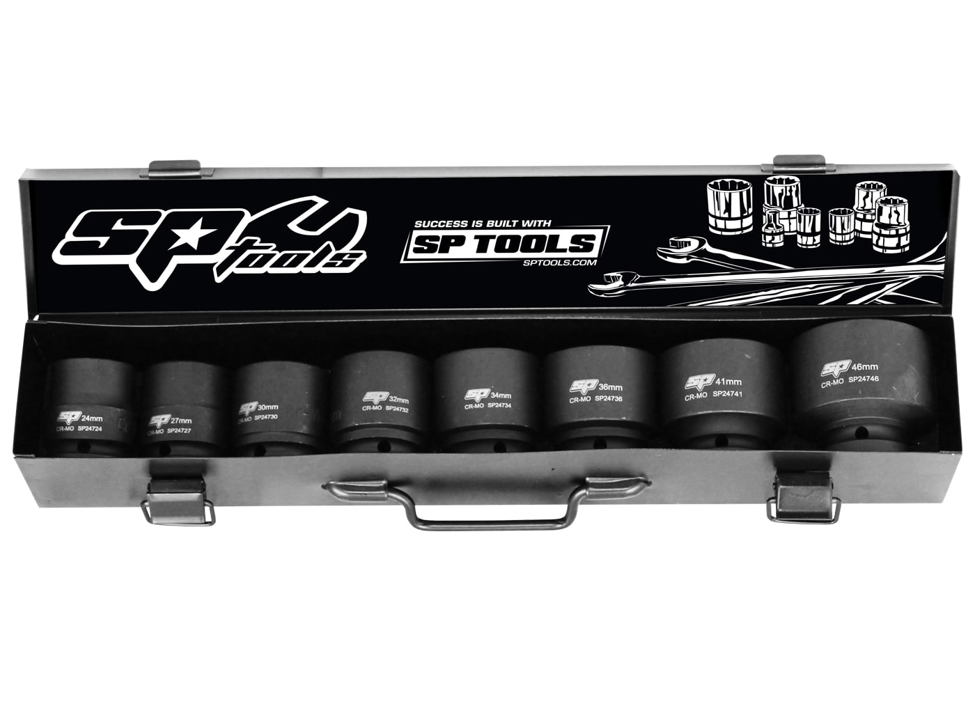 SP Tools 3/4 inch Dr Impact Socket Set - 6pt Metric - 8pc - SP20410