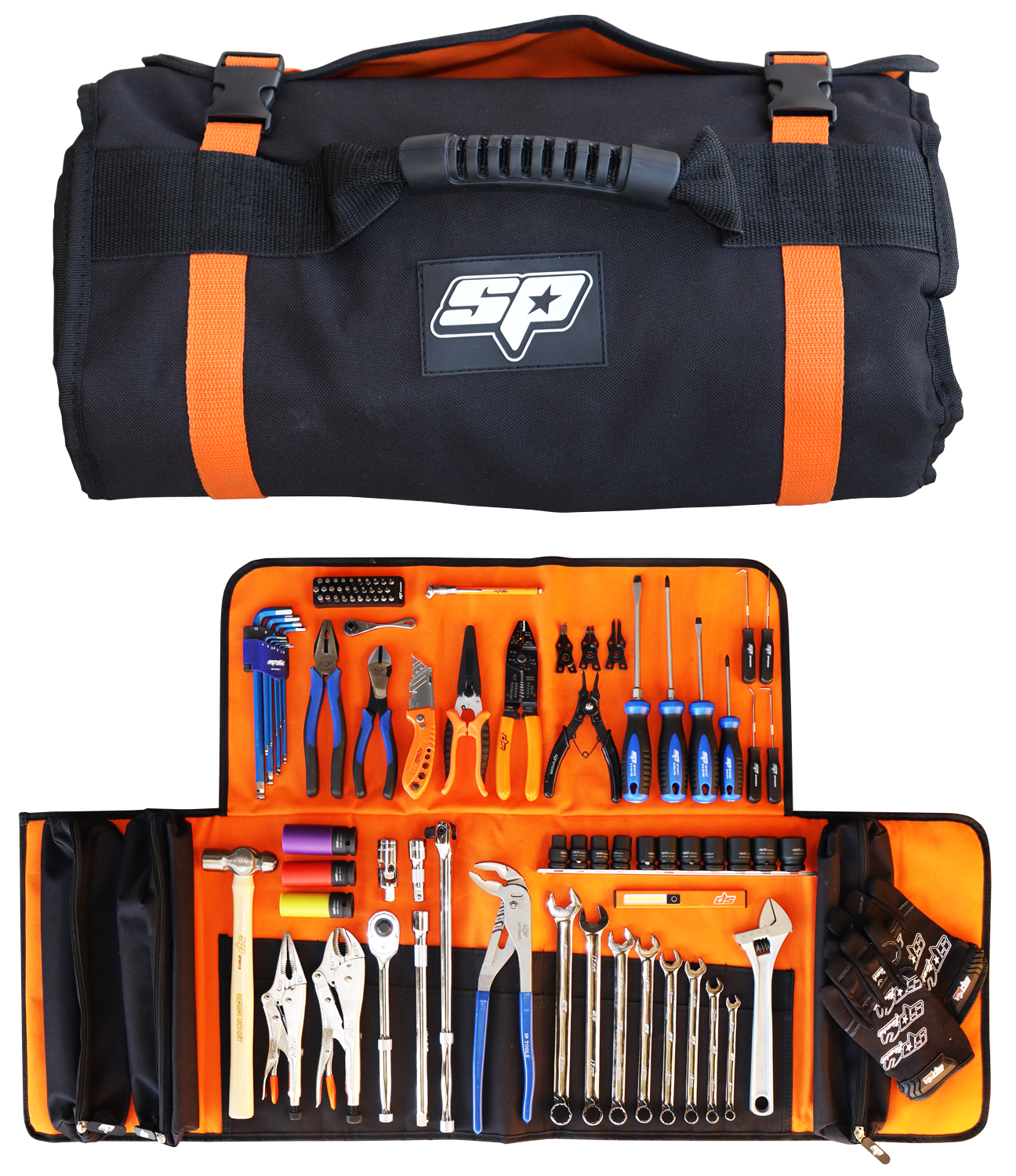 SP TOOLS Tool Kit 90 Piece Mobile Tool Roll - SP51280 (Pickup only)