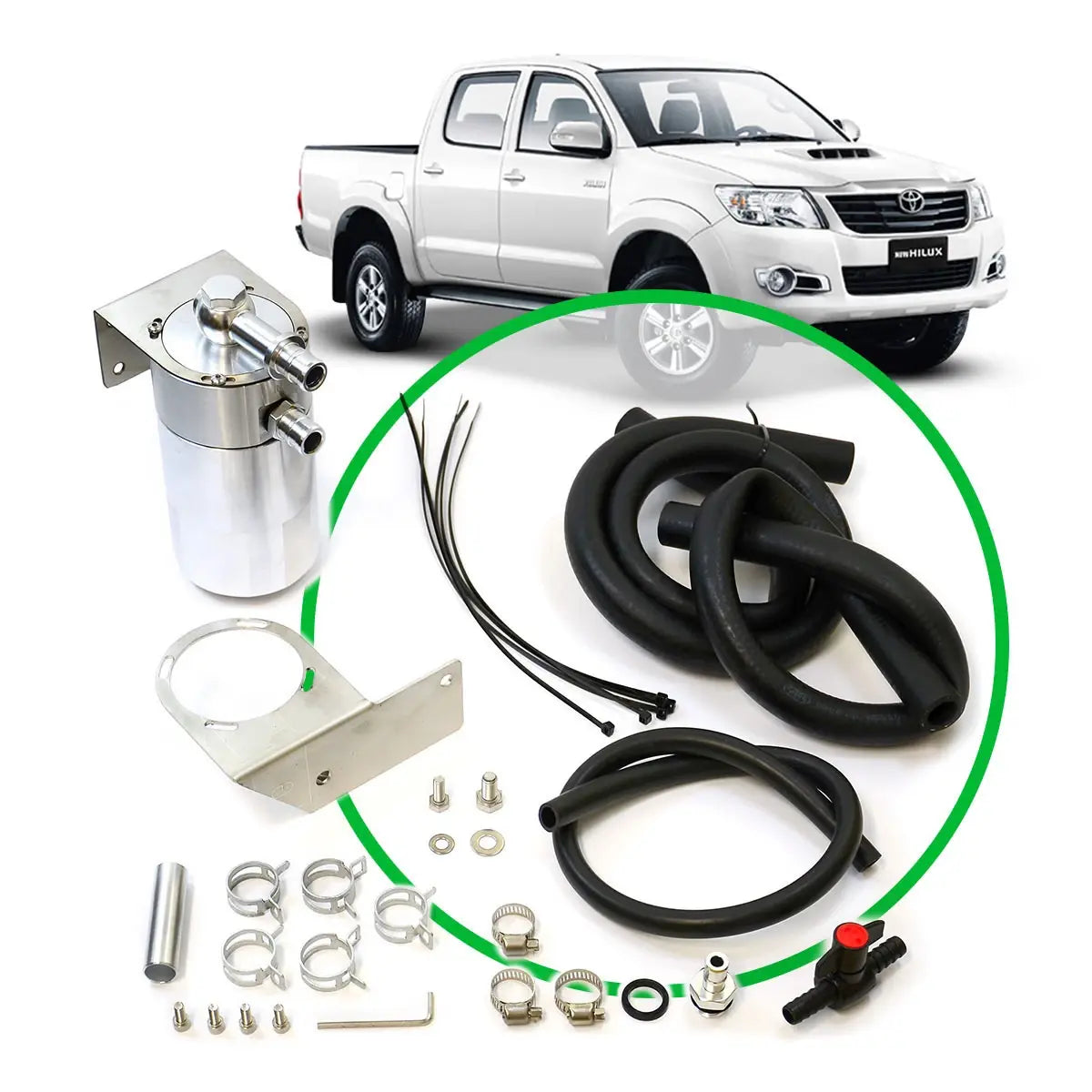 SAAS Oil Catch Tank Full Kit suit Hilux KUN 3.0L 2005 - 2015 - ST1101-1015