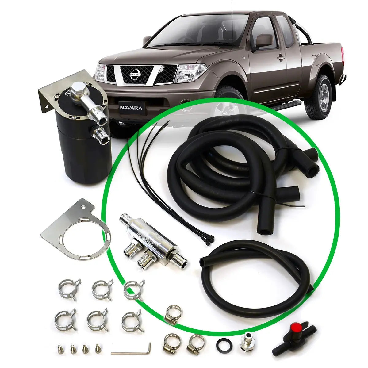 SAAS Oil Catch Tank Full Kit suit Navara D40 2.5L 2005 - 2015 - ST4105-1014