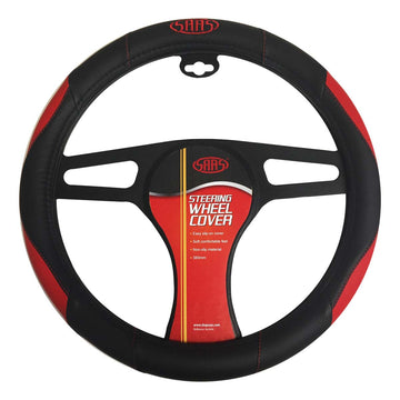 SAAS SWC003 Steering Wheel Cover Black/Red 380mm