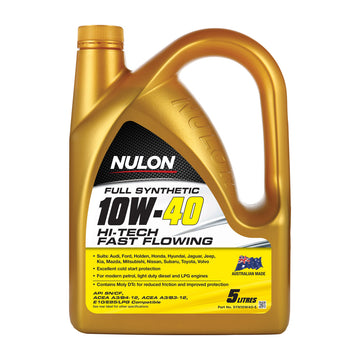 Nulon SYN10W40-5 FULL SYNTHETIC 10W-40 HI-TECH FAST FLOWING ENGINE OIL 5L