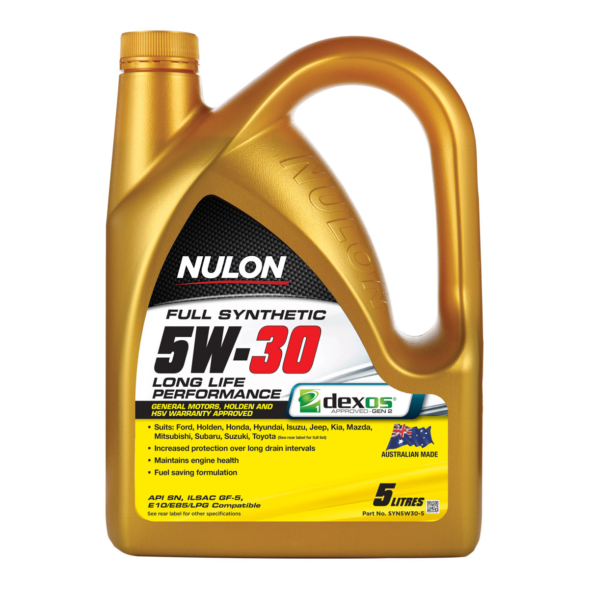 NULON SYN5W30-5 5W-30 FULL SYNTHETIC LONG LIFE ENGINE OIL 5L (Pickup Only)