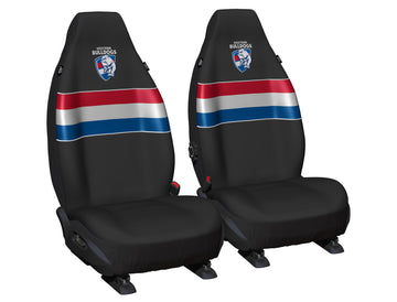 AFL Seat Cover Bulldogs Universal Size 60 Front Pair - PPAFLBUL6/2