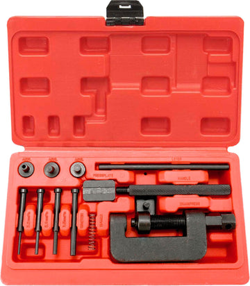 PK Tools 13 Piece Motorcycle Chain Tool & Bike Drive Chain Breaker & Riveting Tool - PT40110