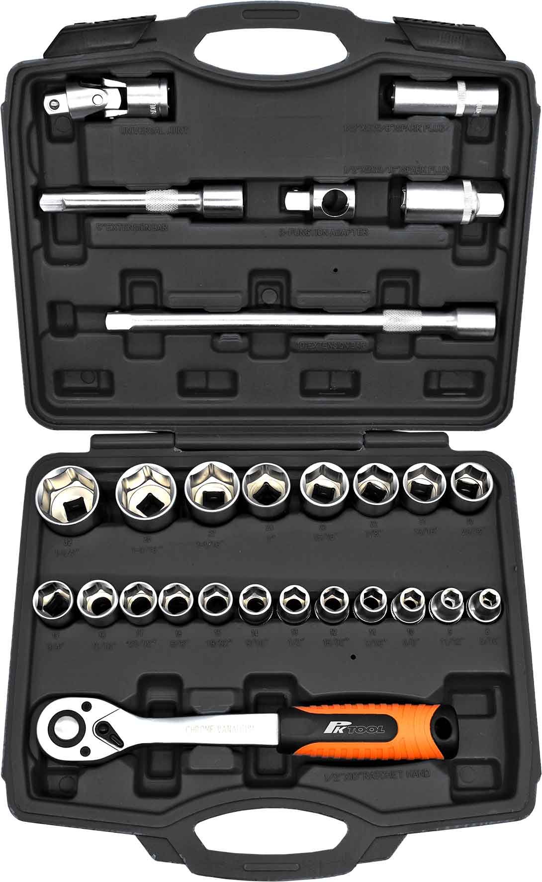 PKTOOL 1/2DR 27PC SOCKET SET - A03C00