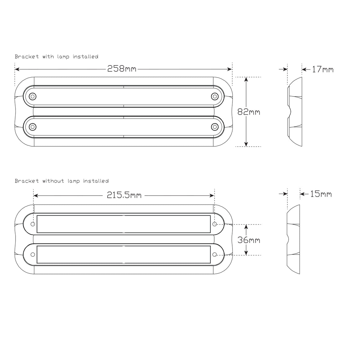 LED Autolamps 235BAR12 LED Rear Combination Surface Mount Strip Lamp - Stop/Tail/Indicator