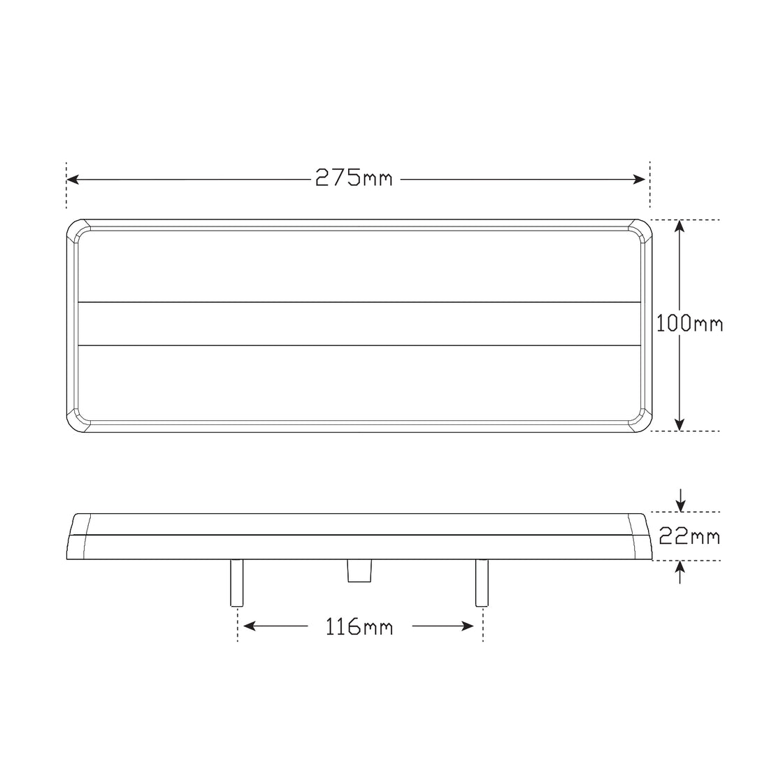 LED Autolamps 275MAR Rear 12/24V Combination LED Lamp with Inbuilt Reflector - Stop/Tail/Indicator