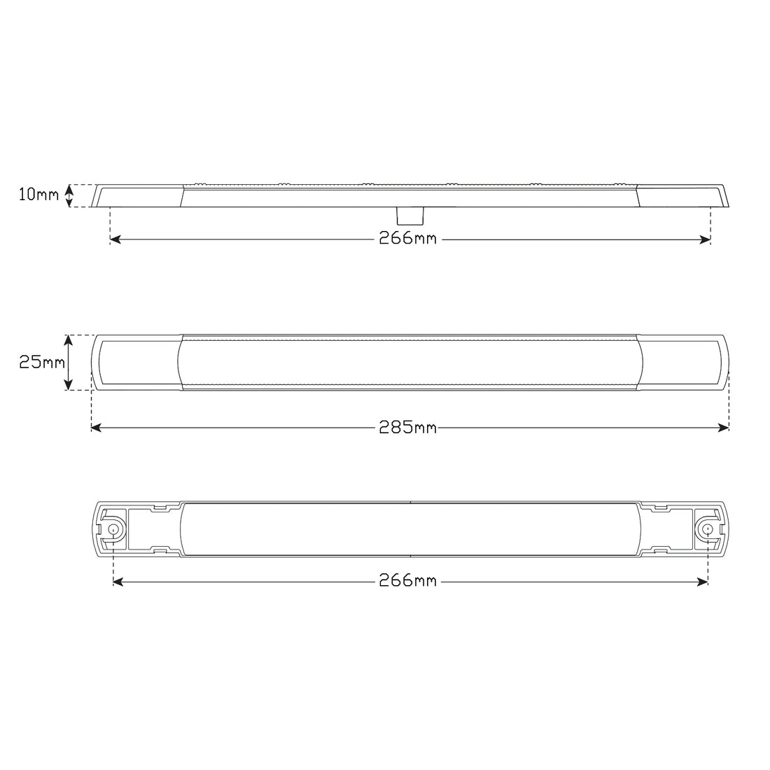 LED Autolamps 285BA12 Low Profile LED Slimline Rear Indicator Strip Lamp