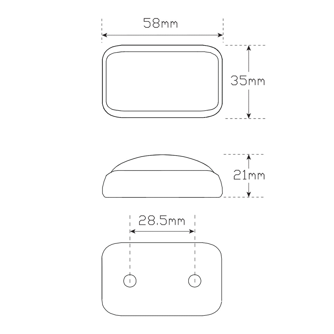 LED Autolamps 35AM LED Category 5 Side Direction Indicator