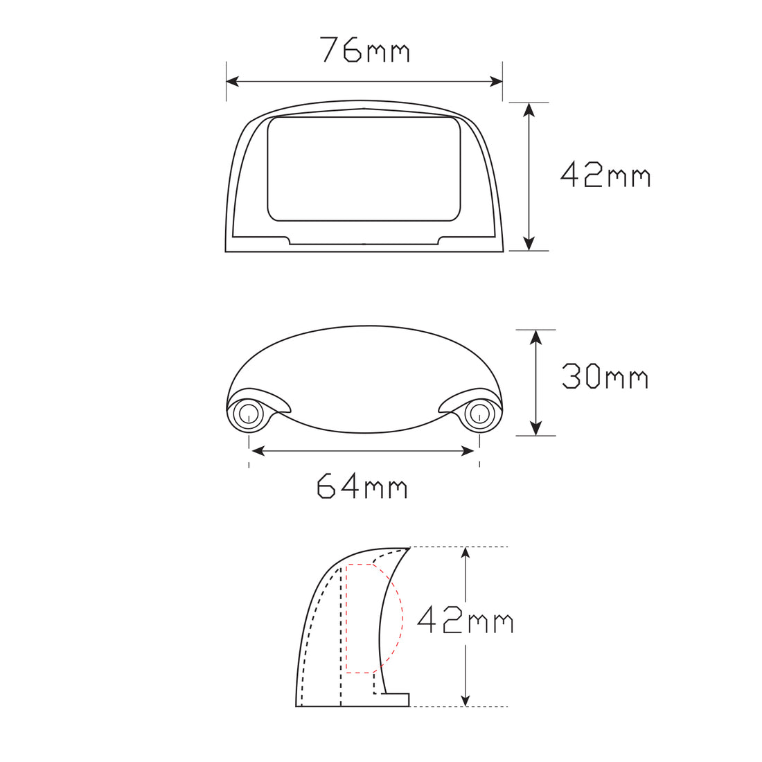 LED Autolamps 35CLM LED Licence Plate Lamp with Chrome Housing