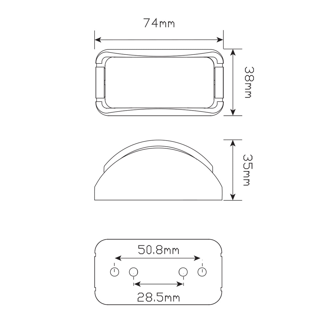 LED Autolamps 42AM LED Category 5 Side Direction Indicator Lamp