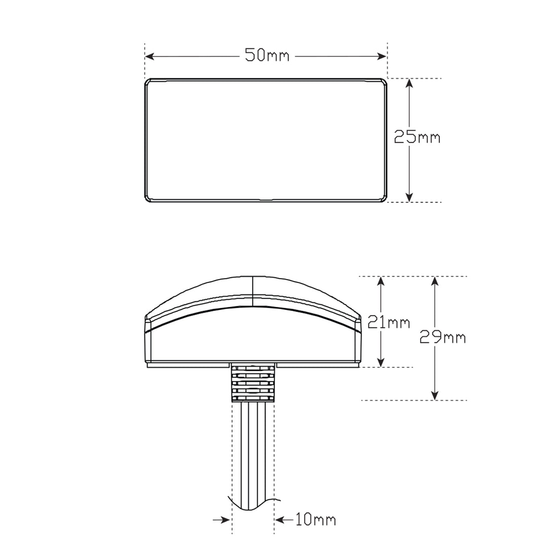 LED Autolamps 5025RM2 LED Rear End Outline Lamp with 3M Double Sided Tape Mount