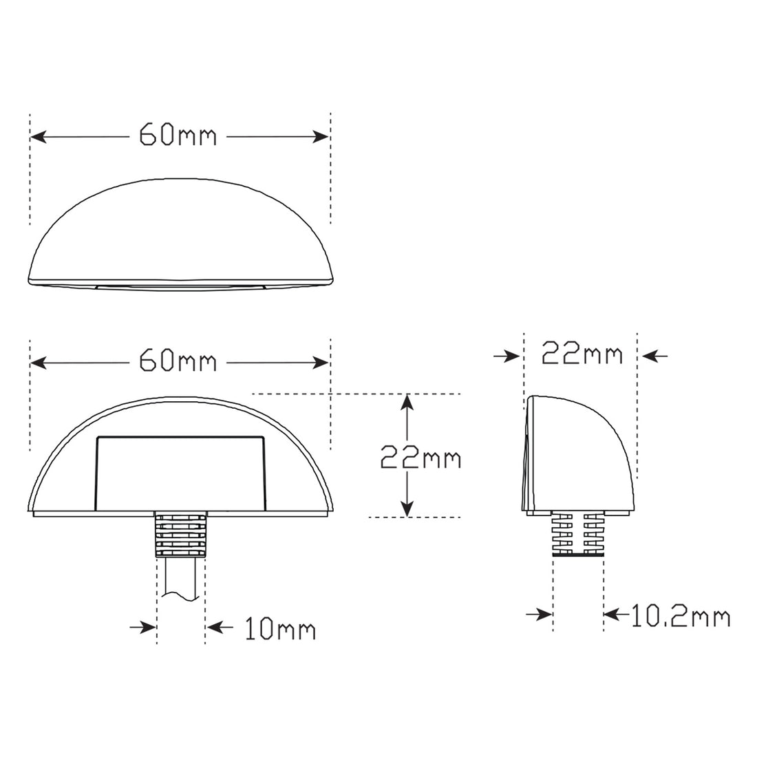 LED Autolamps 60BLM Compact LED Licence Plate Lamp with 3M Double Sided Tape Mount