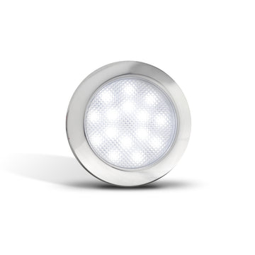 LED Autolamps 7515C LED Round Interior Lamp with Chrome Bezel