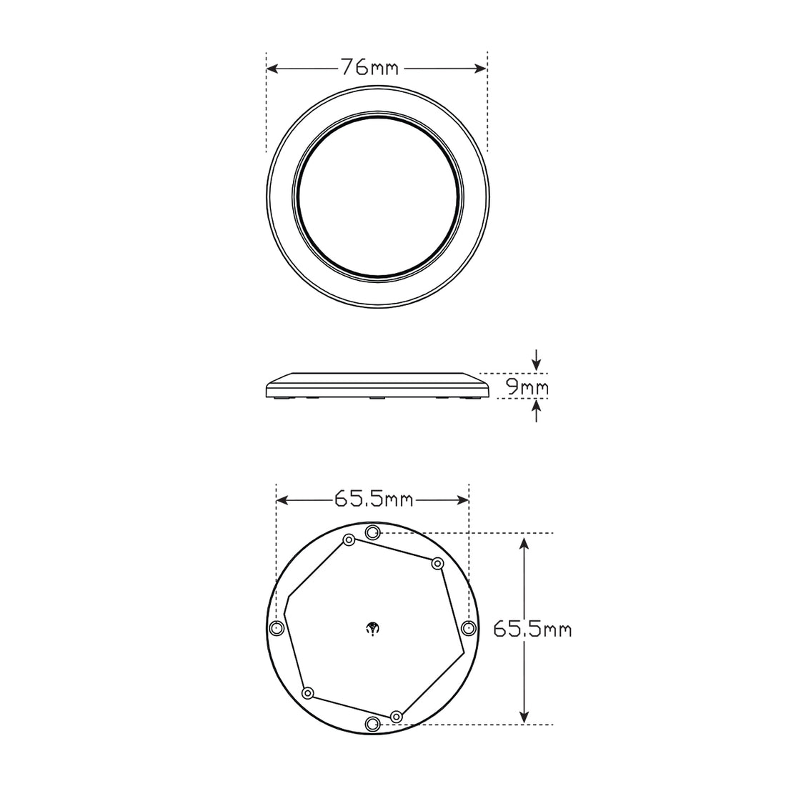 LED Autolamps 7515C LED Round Interior Lamp with Chrome Bezel