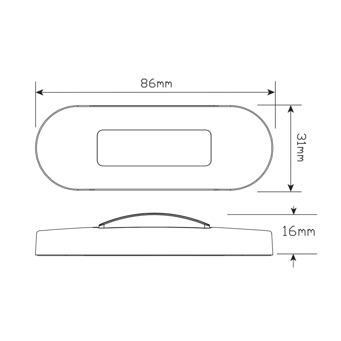 LED Autolamps 86ARM LED Amber/Red Side Marker Lamp with Clear Lens and Coloured LEDs - Brushed Steel Bezel