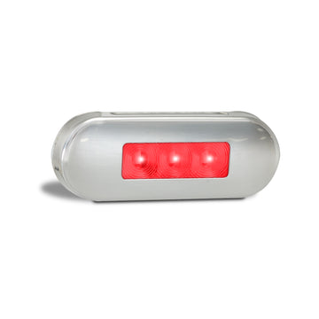 LED Autolamps 86RRM LED Rear End Outline Marker Lamp with Coloured Lens - Brushed Steel Bezel