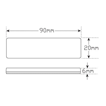 LED Autolamps 9020A Slimline Amber Reflex Reflectors - Rectangle Shape with 3M Double Sided Tape Mount