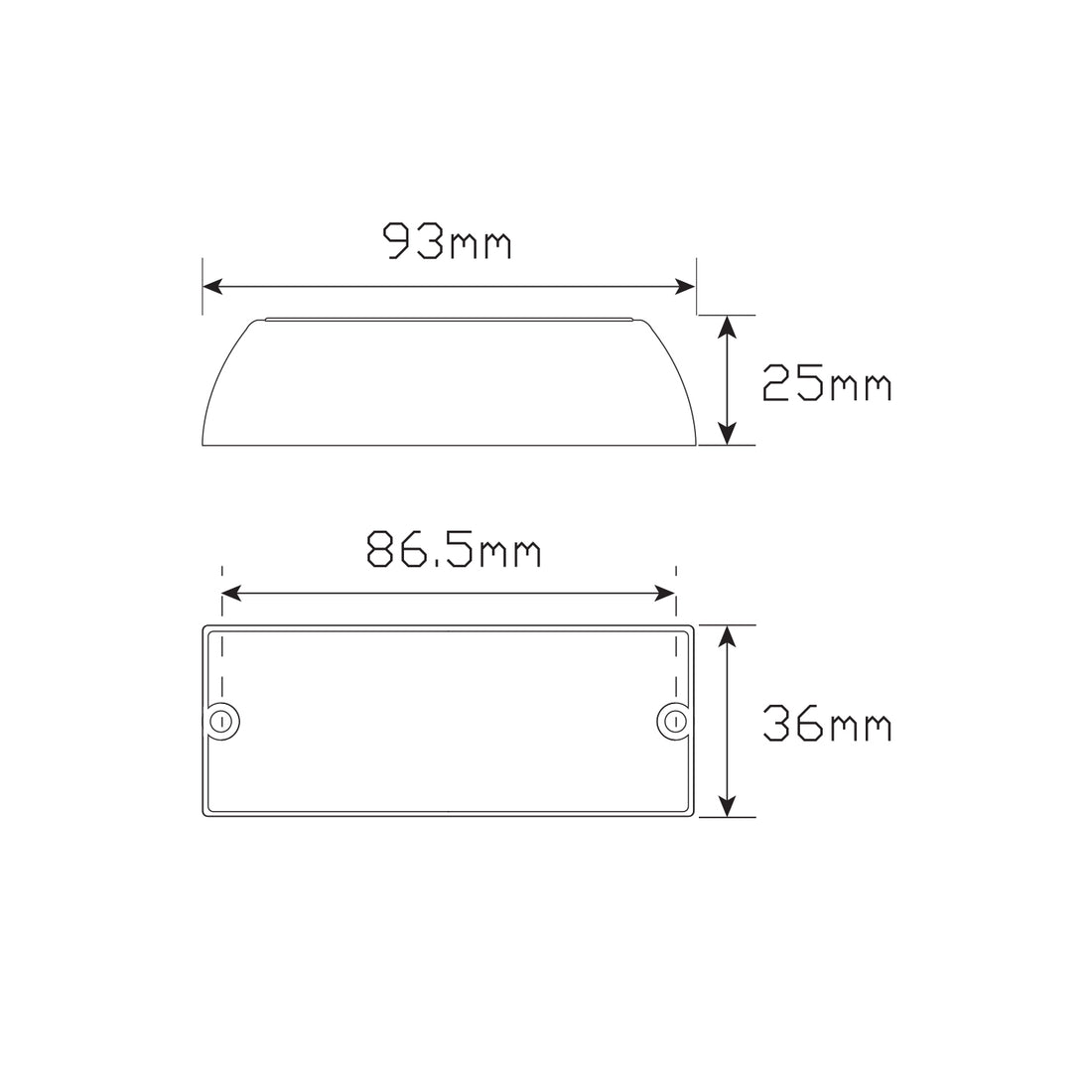 LED Autolamps 93AM LED Amber Class 1 Emergency Lamp