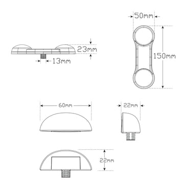 LED Autolamps DB2LP1/5M Budget LED Trailer Lamp and 5m Cable Kit, Stop/Tail/Indicator/Reflector and Licence Plate Lamp, with 3M Double Sided Tape Mount