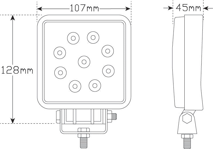 LED Autolamps FL1 LED High Powered Flood Lamp in Square Alloy Housing - 27 Watt Output