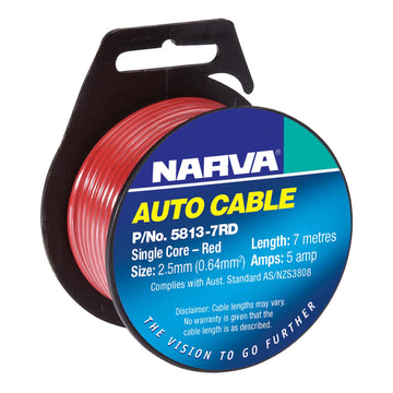 Narva 10A 3mm Red Single Core Cable (7M) - 5813-7Rd