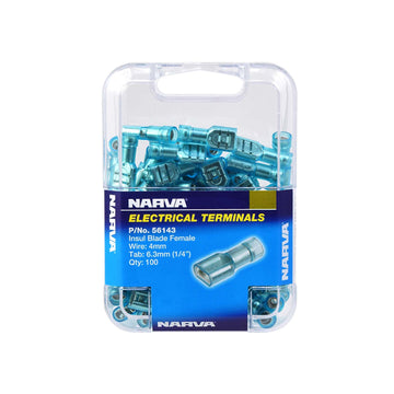 Narva 56143 6.3 X 0.8Mm Female Blade Terminal Blue (100 Pack)