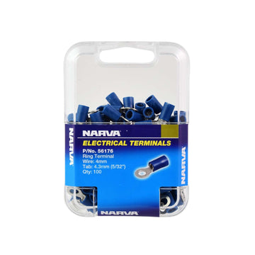 Narva 4.3mm Ring Terminal Blue (100 Pack) - 56176