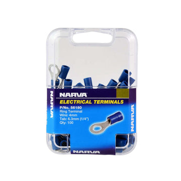 Narva 6.3mm Ring Terminal Blue (100 Pack) - 56180