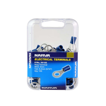 Narva 8.4mm Ring Terminal Blue (100 Pack) - 56182