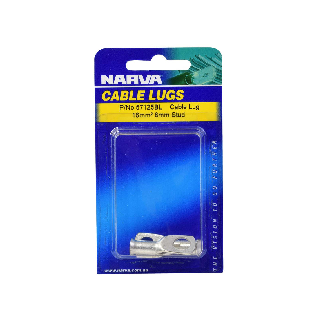 Narva 57125BL 16mm2 8mm Stud Flared Entry Cable Lug Twin Pack