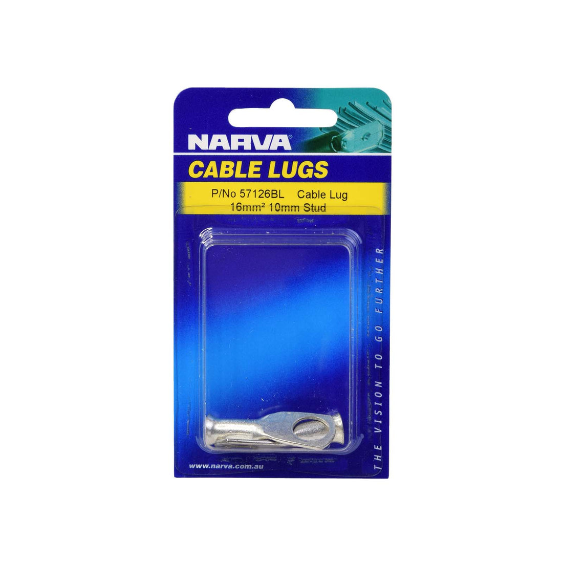 Narva 57126BL 16mm2 10mm Stud Flared Entry Cable Lug (Twin Pack)