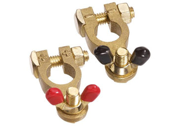 Projecta BT14-2 Brass Wingnut Positive and Negative Terminal Clamp Set